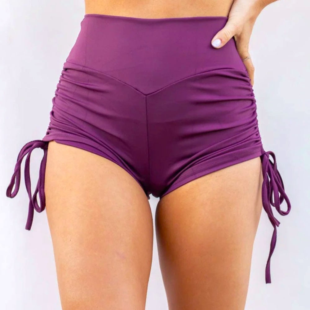 High Waist Drawstring Shorts in Mulberry🍇